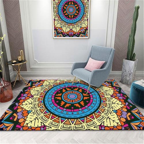 RUGMRZ Teppich Balkon Wetterfest Rug Carpet Bunte Blumenmusterdekoration ist langlebig Schreibtisch Outdoorteppich 160X250CM von RUGMRZ