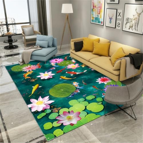 RUGMRZ Teppich Bett 160X230Cm Weihnachten Grün Deko Artikel Ultra Soft Modern Area Rugs Flurfischschule Lotusblattmuster Ist EIN Muss Für Neue Hausdekoration RUGMRZ Teppich Bett 160X230Cm Weihnachten Grün Deko Artikel Ultra Soft Modern Area Rugs Flurfischschule Lotusblattmuster Ist EIN Muss Für Neue Hausdekoration von RUGMRZ