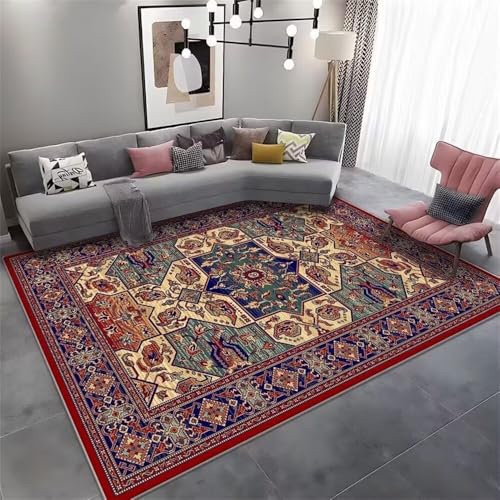 RUGMRZ Teppich Bett 180x250CM Schlafzimmer Teppiche für die küche rot Blauer Blumenteppich Balkon Dekoration Boden von RUGMRZ
