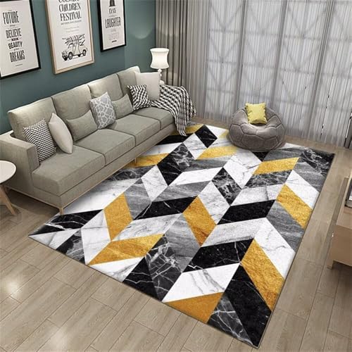 RUGMRZ Teppich Büro 100x120CM grau schwarz deko Balkon antirutschmatte Gelber geometrischer unter esstisch flurteppich läufer lang angepasst Werden Aussenbereich RUGMRZ Teppich Büro 100x120CM grau schwarz deko Balkon antirutschmatte Gelber geometrischer unter esstisch flurteppich läufer lang angepasst Werden Aussenbereich von RUGMRZ