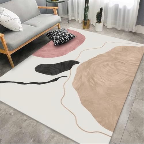 RUGMRZ Teppich Bürostuhl Geeignet Abstrakte Kunst rutschfest Waschbar Kurzflor Mehrfarbig Deko Männer Wohnung Terrassenteppich Wetterfest 50X80CM von RUGMRZ