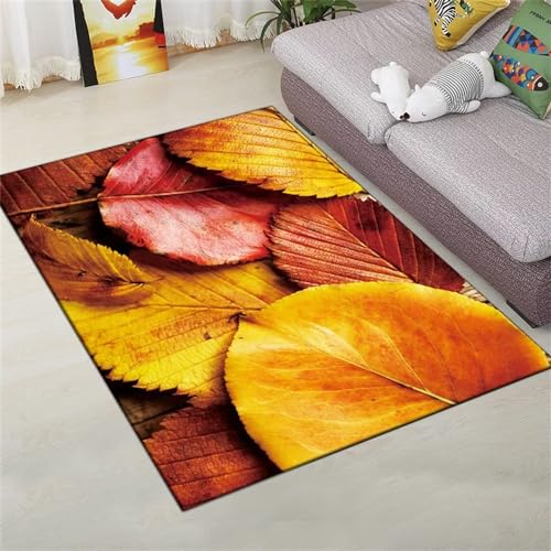 RUGMRZ Teppich Bürostuhl Landschaftsblumensalon esszimmerteppiche Orange 18 fußbodenheizung Teppich deko Teenager mädchen Zimmer Teppich bürostuhl Teppich rutschstopp80x120CM von RUGMRZ