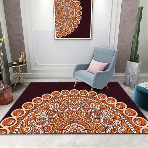 RUGMRZ Teppich Designer Outdoorteeppich Roter Retro-Stil waschbar Schallschutz Eingangsbereich 130X190CM von RUGMRZ