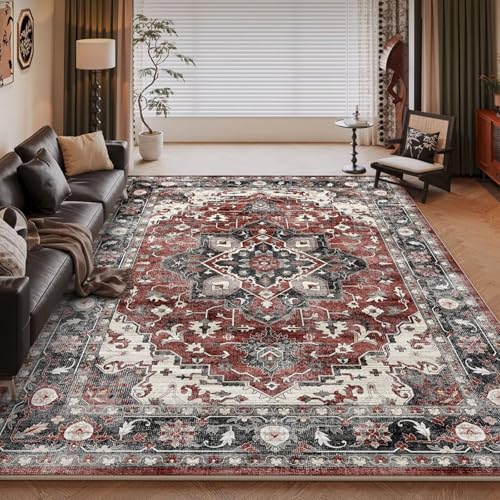 RUGMRZ Teppich Esszimmer Rot 100x160cm,Waschbare,Retro für Neben Bett,Kinderzimmere Mädchen,Tatami RUGMRZ Teppich Esszimmer Rot 100x160cm,Waschbare,Retro für Neben Bett,Kinderzimmere Mädchen,Tatami von RUGMRZ