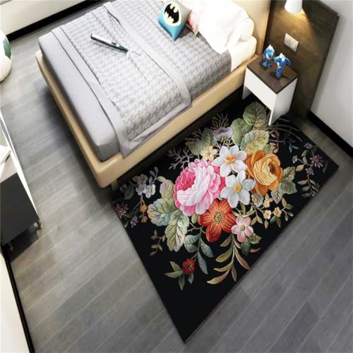 RUGMRZ Teppich Flachgewebe Vintage Schlafzimmer Klassische Kunst Rosa Kinderzimmer Deko Mädchen Schwarz Klein Flauschig 300X400CM RUGMRZ Teppich Flachgewebe Vintage Schlafzimmer Klassische Kunst Rosa Kinderzimmer Deko Mädchen Schwarz Klein Flauschig 300X400CM von RUGMRZ