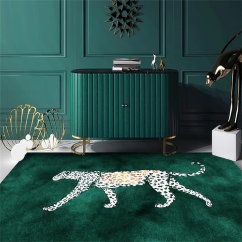RUGMRZ Teppich Flur Waschbar 180X250Cm Läufer rutschfest Grün Jugendzimmer Deko Jungen Küche Dekoration Rutschstopleopardenmuster Dominant, Schmutzabweisend RUGMRZ Teppich Flur Waschbar 180X250Cm Läufer rutschfest Grün Jugendzimmer Deko Jungen Küche Dekoration Rutschstopleopardenmuster Dominant, Schmutzabweisend von RUGMRZ
