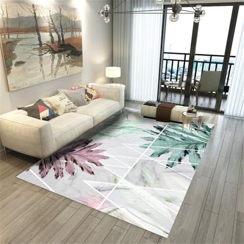 RUGMRZ Teppich FlurRug Carpet Esstisch 60x90CM Nursery Rugs Girls GrauGrüner Pflanzenmuster-Teppich Kinderteppich Jungen von RUGMRZ