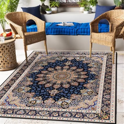 RUGMRZ Teppich FlurTeppich Jugendzimmer Mädchen outdoorteppich 60x90CM kuschelteppich MehrfarbigBlauer Innenteppich Outdoor wetterfest klein von RUGMRZ