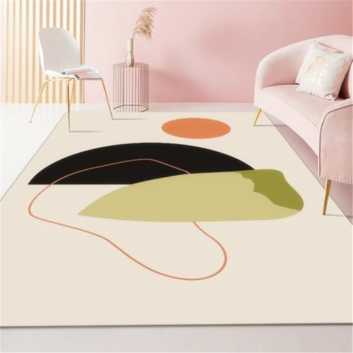 RUGMRZ Teppich Für Flur Abstrakte Kunst rutschfest Waschbar Schwarz Modern Design Gelb Baby Kinderzimmer 180X250CM RUGMRZ Teppich Für Flur Abstrakte Kunst rutschfest Waschbar Schwarz Modern Design Gelb Baby Kinderzimmer 180X250CM von RUGMRZ
