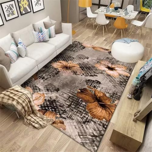 RUGMRZ Teppich Für KücheBodenmatte Kinderzimmer Vorraum 60x120CM Rutschfester bedruckter BraunGrauschwarzer 3D-Blumenteppich minimalistisches Design RUGMRZ Teppich Für KücheBodenmatte Kinderzimmer Vorraum 60x120CM Rutschfester bedruckter BraunGrauschwarzer 3D-Blumenteppich minimalistisches Design von RUGMRZ