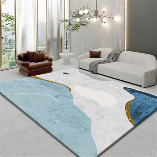 RUGMRZ Teppich Für KücheKüchenteppich Groß Auslegware Teppichboden 60x120CM waschbarer Wohnzimmer BlauGrauer moderner minimalistischer Teppich. Schlafzimmer von RUGMRZ