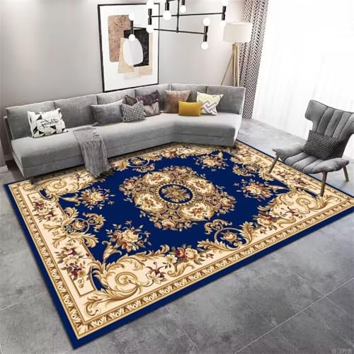 RUGMRZ Teppich Für Schlafzimmer 250x300CM Rugs Washable Büroteppich Blau Retro-Blumenteppich Fliesen Kunstdesign Wohnzimmerteppich RUGMRZ Teppich Für Schlafzimmer 250x300CM Rugs Washable Büroteppich Blau Retro-Blumenteppich Fliesen Kunstdesign Wohnzimmerteppich von RUGMRZ