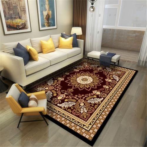 RUGMRZ Teppich Für Schlafzimmer Vintage Sichere Inneneinrichtung Küchenaccessoires Rot rutschfest Waschbar Balkon Wetterfest 180X280CM von RUGMRZ