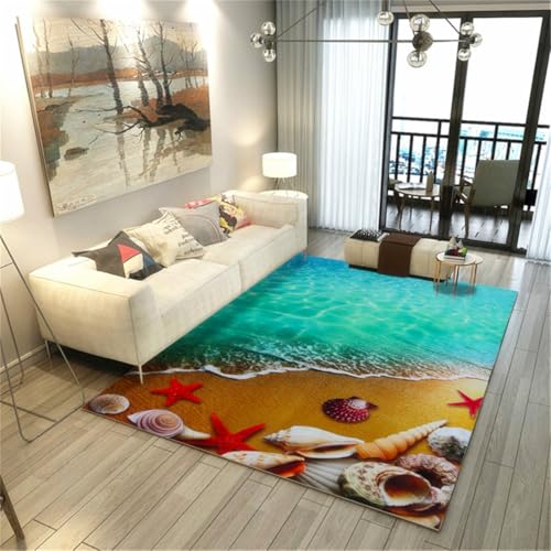 RUGMRZ Teppich Garten Outdoor 170X240Cm Küchenteppich Läufer Waschbar Grün Mädchen Kinderzimmer Deko Junge Flur Waschbarunterwasserlandschaft Muster von RUGMRZ