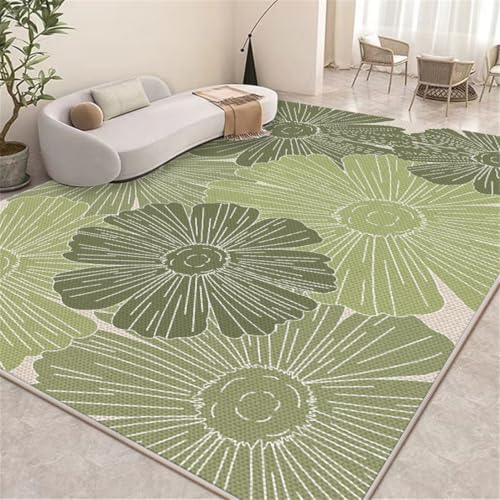 RUGMRZ Teppich Groß 160X230Cm Tisch Wohnzimmer Grün 6 Neue Atmungsaktive Eisseide Kühlmatte Modernes Und Einfaches Schlafzimmer Teppich+Wohnzimmer Waschbar In Waschmaschine von RUGMRZ