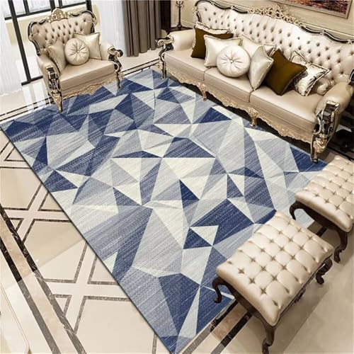 RUGMRZ Teppich Günstig Schlafzimmers Kinderteppich 200x300CM Designer Zimmer Teppichen blau Grauer moderner geometrischer Für Küche waschbarer RUGMRZ Teppich Günstig Schlafzimmers Kinderteppich 200x300CM Designer Zimmer Teppichen blau Grauer moderner geometrischer Für Küche waschbarer von RUGMRZ