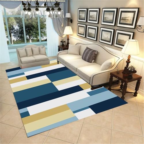 RUGMRZ Teppich Jugendzimmer Jungen Gleitschutz 160x200CM Outdoor-Teppich Wohnzimmers Teppichs blau Gelber moderner geometrischer Anti rutsch Kinderteppich Waschbar RUGMRZ Teppich Jugendzimmer Jungen Gleitschutz 160x200CM Outdoor-Teppich Wohnzimmers Teppichs blau Gelber moderner geometrischer Anti rutsch Kinderteppich Waschbar von RUGMRZ