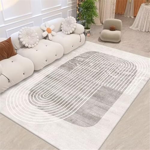 RUGMRZ Teppich Jugendzimmer Möbel Küchen Waschbar Grau einfache Linie Sofa Sitzecke Dekoration rutschfest Eingangsbereich Innen 200X250CM von RUGMRZ
