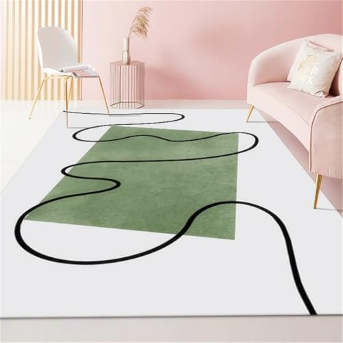 RUGMRZ Teppich Junge Abstrakte Kunst rutschfest Waschbar Schmutzig Weiß Room Deko Grün Schlafzimmer Sitzecke 60X60CM RUGMRZ Teppich Junge Abstrakte Kunst rutschfest Waschbar Schmutzig Weiß Room Deko Grün Schlafzimmer Sitzecke 60X60CM von RUGMRZ