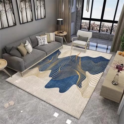 RUGMRZ Teppich Jungen JugendzimmerTeppich Büro bedruckter 150x200CM langlebig und Teppiche SandfarbenBlauer rechteckiger für das Wohnzimmer. schmutzfangmatte waschbar von RUGMRZ