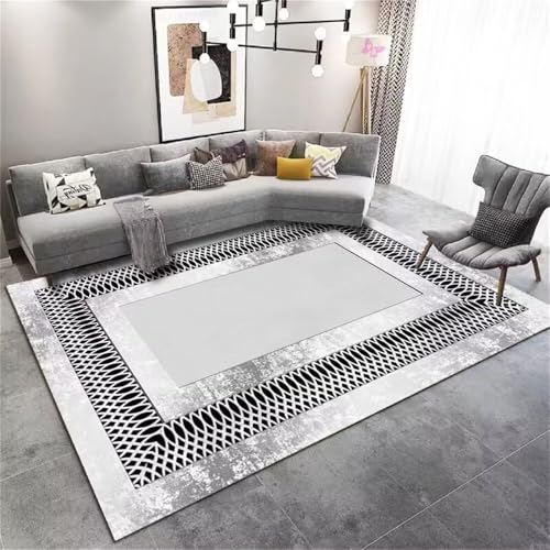 RUGMRZ Teppich Jungen Kurzflor Graues geometrisches Design dauerhaft waschbar Orientalisch Reinigen 100X160CM von RUGMRZ
