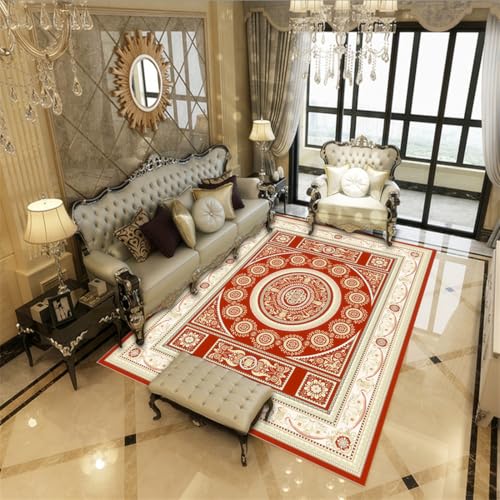 RUGMRZ Teppich Kinderzimme 160X200Cm Antirutschmatte Rot Küchen Läufer Modern Room Decoration Günstig Teppichvintage-Stil Geometrische Regeln Wohnzimmer Sofa RUGMRZ Teppich Kinderzimme 160X200Cm Antirutschmatte Rot Küchen Läufer Modern Room Decoration Günstig Teppichvintage-Stil Geometrische Regeln Wohnzimmer Sofa von RUGMRZ