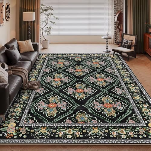 RUGMRZ Teppich Kinderzimmer Mädchen Rund 160X230Cm Deko 34 Schwarz Schreibtischstuhl Teenager Wohnzimmer Vollbett Sofa Waschbarer Boden von RUGMRZ