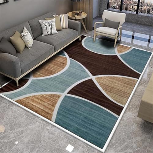 RUGMRZ Teppich Kinderzimmer Mädchen Rund 180X180Cm Waschbare Teppiche In Waschmaschine 27 Braun Einfaches Wohnzimmer Schlafzimmer Zu Hause Voll Möbliert Geometrisch Maschinenwaschbar Läufer Waschbar von RUGMRZ