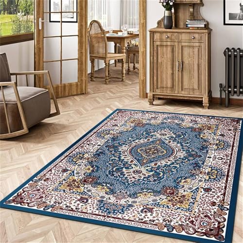 RUGMRZ Teppich KleinAnti Rutsch Junge 50x80CM outdoorteppich MehrfarbigBlauer Vintage-Blumenteppich weicher RUGMRZ Teppich KleinAnti Rutsch Junge 50x80CM outdoorteppich MehrfarbigBlauer Vintage-Blumenteppich weicher von RUGMRZ
