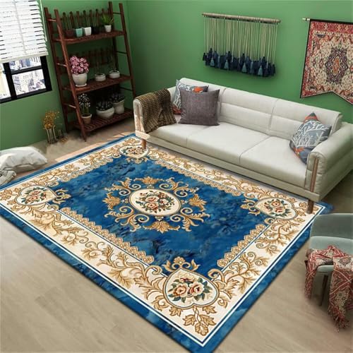 RUGMRZ Teppich KleinTeppich Für Bürostuhl terrasse 50x80CM waschbare teppiche Wohnzimmer blauRechteckiger das Schlafzimmer küchenteppich groß von RUGMRZ