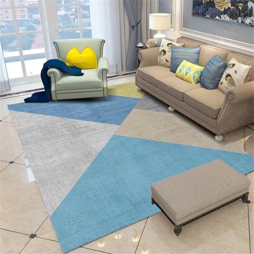 RUGMRZ Teppich Küche Waschbar 160X230Cm Bad 32 Blau Schlafzimmer Wohnzimmer Einfache Heimwettgeometrie Grau Modern Design Möbelgleiter RUGMRZ Teppich Küche Waschbar 160X230Cm Bad 32 Blau Schlafzimmer Wohnzimmer Einfache Heimwettgeometrie Grau Modern Design Möbelgleiter von RUGMRZ