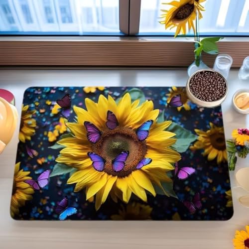 RUGMRZ Teppich Länglich Flur rutschfeste Verschmutzung Wasserwischbare Sonnenblumenmuster Blau Matte Gelb Auslegware Kinderzimmer Hübscher 120X160CM RUGMRZ Teppich Länglich Flur rutschfeste Verschmutzung Wasserwischbare Sonnenblumenmuster Blau Matte Gelb Auslegware Kinderzimmer Hübscher 120X160CM von RUGMRZ
