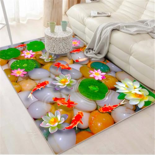 RUGMRZ Teppich Läufer Schlafzimmer 120X160Cm Bürostuhl Geeignet Rot Outdorr Kinderzimmer Wohnzimmer Weichfischschule Lotusblattmuster Muss RUGMRZ Teppich Läufer Schlafzimmer 120X160Cm Bürostuhl Geeignet Rot Outdorr Kinderzimmer Wohnzimmer Weichfischschule Lotusblattmuster Muss von RUGMRZ