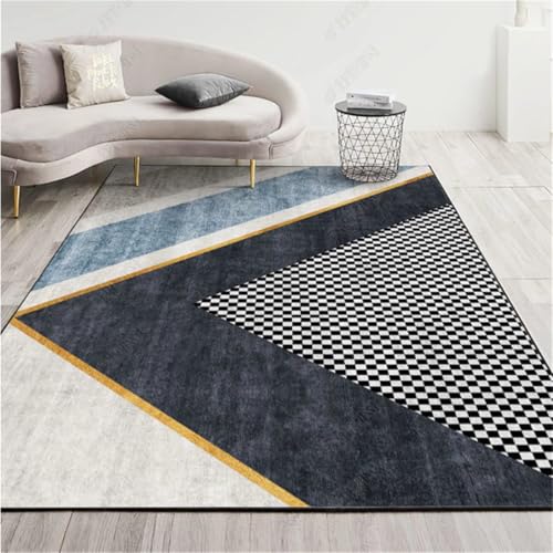 RUGMRZ Teppich Lang Flur 180X180Cm Rutschstop 13 Blau Moderne Minimalistische Schlafzimmer Zimmer Nachtseite Home Wohnzimmer Outdoorteppich von RUGMRZ