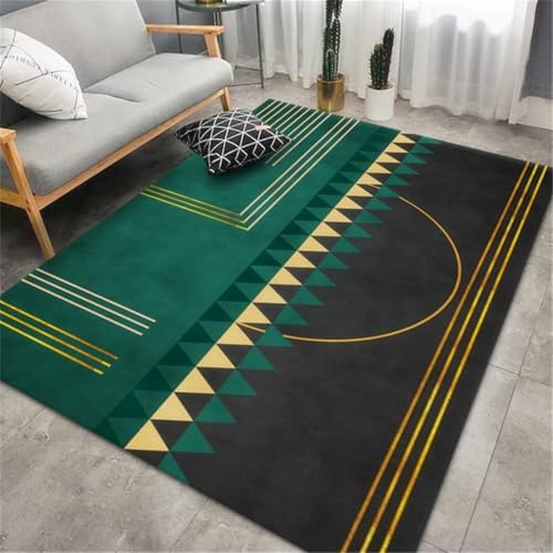 RUGMRZ Teppich Mädchen Geometrische Form Einfaches Wohnzimmer Schwarz Grün Küche Waschbar rutschfest Deko Wohnung 200X200CM RUGMRZ Teppich Mädchen Geometrische Form Einfaches Wohnzimmer Schwarz Grün Küche Waschbar rutschfest Deko Wohnung 200X200CM von RUGMRZ