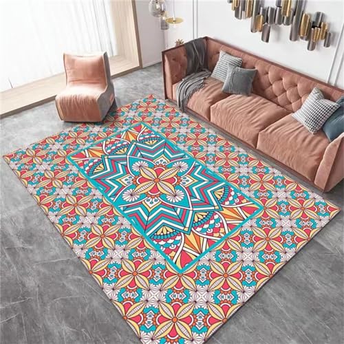 RUGMRZ Teppich Mädchen Kinderzimmer 200x300CM Baby Junge Zimmer Rot Blauer, Rutschfester, langlebiger Wohnzimmerteppich mit bedrucktem Muster waschbar RUGMRZ Teppich Mädchen Kinderzimmer 200x300CM Baby Junge Zimmer Rot Blauer, Rutschfester, langlebiger Wohnzimmerteppich mit bedrucktem Muster waschbar von RUGMRZ