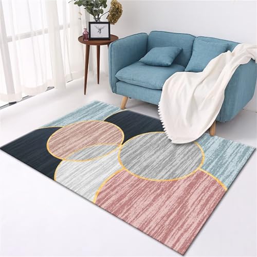 RUGMRZ Teppich Mädchen Teppiche Modern Designer Für Wohnzimmer Grau-Blauer Teppich unregelmäßiges geometrisches Design Wohnzimmerteppich rutschfest Teppich Grau Teppich Für Wohnzimmer 60 x 90 cm von RUGMRZ