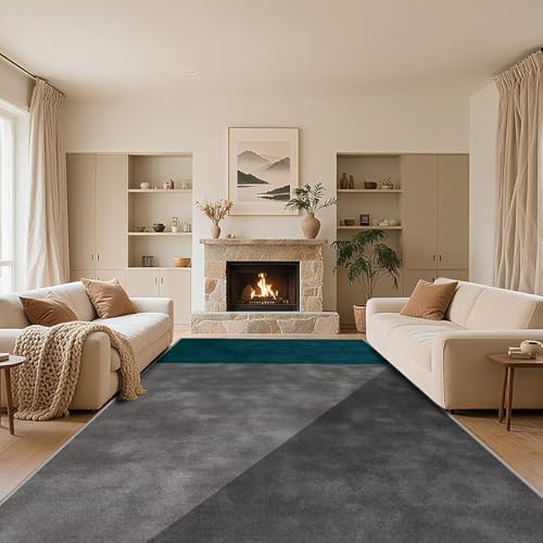 RUGMRZ Teppich Modern 130x190cm,Grau Teppiche Wohnzimmer,Waschbare Teppiche,Geometrie für SchlafzimmerWohnungsVorzimmer RUGMRZ Teppich Modern 130x190cm,Grau Teppiche Wohnzimmer,Waschbare Teppiche,Geometrie für SchlafzimmerWohnungsVorzimmer von RUGMRZ