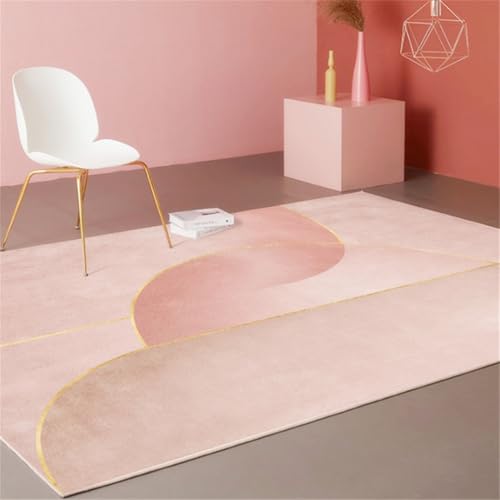 RUGMRZ Teppich Modern 160X230Cm Teppichläufer rutschfest Rosa Kamindekoration Fußbodenheizung Geeignet Wohnzimmerabstrakte Kunst Dekoration Schmutzabweisend Wasc von RUGMRZ