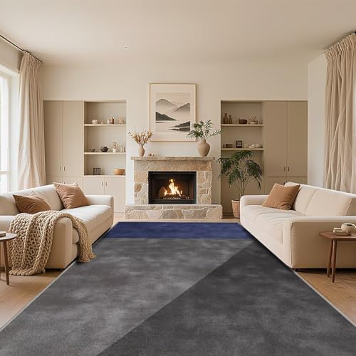 RUGMRZ Teppich Modern 50x70cm,Grau Teppiche Wohnzimmer,Waschbare Teppiche,Geometrie für SchlafzimmerWohnungsVorzimmer von RUGMRZ