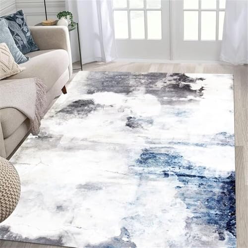 RUGMRZ Teppich Modern Autdoorteppich Abstraktes Design grau-Blauer Wohnzimmerteppich waschbar Tepich Teppich Designer 80X160CM RUGMRZ Teppich Modern Autdoorteppich Abstraktes Design grau-Blauer Wohnzimmerteppich waschbar Tepich Teppich Designer 80X160CM von RUGMRZ