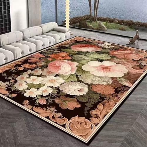 RUGMRZ Teppich Modern Design 150X210Cm Flur Waschbar 18 Rosa Licht Luxus Wohnzimmer Schlafzimmer Blumen Am Bett Haushalt Anti Rutsch Flokati von RUGMRZ