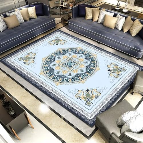 RUGMRZ Teppich Nach MassDesigner Teppiche wohnzimmerteppich modern 60x90CM kann angepasst Werden blauOrientalischer Blumenteppich Wohnzimmer Waschbar In Waschmaschine RUGMRZ Teppich Nach MassDesigner Teppiche wohnzimmerteppich modern 60x90CM kann angepasst Werden blauOrientalischer Blumenteppich Wohnzimmer Waschbar In Waschmaschine von RUGMRZ