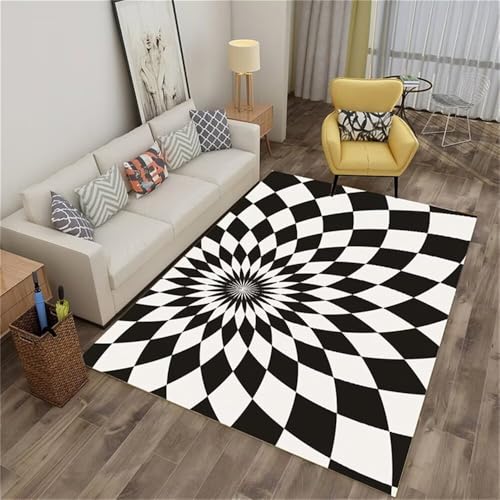 RUGMRZ Teppich Pflegeleicht Esstisch Groß Schwarz grau geometrische Quadrate waschbar Fleckerlteppich Kinderteppich Spielmatte 100X160CM RUGMRZ Teppich Pflegeleicht Esstisch Groß Schwarz grau geometrische Quadrate waschbar Fleckerlteppich Kinderteppich Spielmatte 100X160CM von RUGMRZ