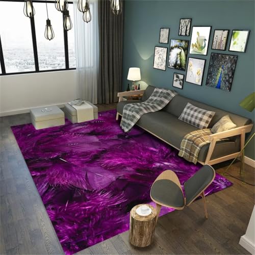 RUGMRZ Teppich RechteckigKleiner Flauschig schöner wohnen 150x200CM teppiche fürs kinderzimmer LilaRechteckiger für das Wohnzimmer. Waschbar In Waschmaschine von RUGMRZ