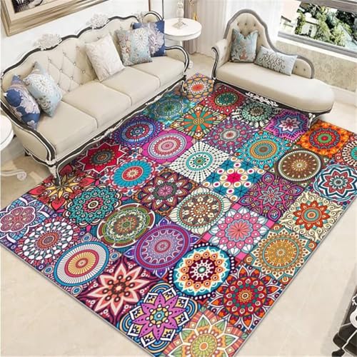 RUGMRZ Teppich RechteckigTeppich Wohnzimmer Kurzflor Kinderteppich 70x140CM Weicher FarbeRetro-Blumen-Teppich Flur lang RUGMRZ Teppich RechteckigTeppich Wohnzimmer Kurzflor Kinderteppich 70x140CM Weicher FarbeRetro-Blumen-Teppich Flur lang von RUGMRZ