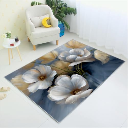 RUGMRZ Teppich Rutschstop 300X400Cm Schlaf Zimmer Deko Blau Teppich+Wohnzimmer Für Flur Teenager Mädchenwohnzimmer Mädchen Schlafzimmer Warmes Blumenmuster Wei RUGMRZ Teppich Rutschstop 300X400Cm Schlaf Zimmer Deko Blau Teppich+Wohnzimmer Für Flur Teenager Mädchenwohnzimmer Mädchen Schlafzimmer Warmes Blumenmuster Wei von RUGMRZ
