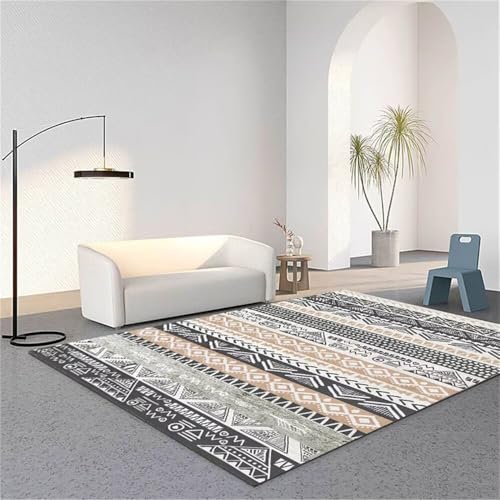 RUGMRZ Teppich SchlafzimmerTeppich Designer fussmatte innen 140x200CM Webteppich grau schwarzRechteckiger für das Wohnzimmer Design von RUGMRZ