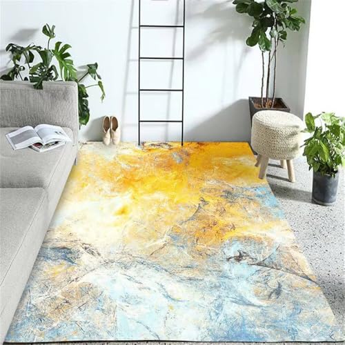 RUGMRZ Teppich Schreibtischstuhl 70x140CM blau wohnzimmercouch Gross Gelber Abstrakter Bettumrandung Kinderteppiche Mädchen Door mat Inside RUGMRZ Teppich Schreibtischstuhl 70x140CM blau wohnzimmercouch Gross Gelber Abstrakter Bettumrandung Kinderteppiche Mädchen Door mat Inside von RUGMRZ