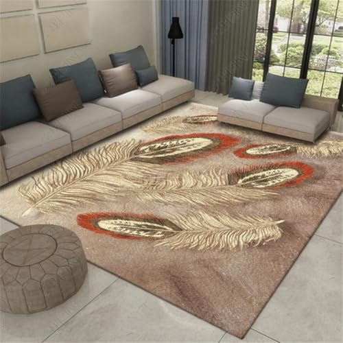 RUGMRZ Kuschelige Teppiche 150X210Cm Kuschel Teppich 31 Braun Moderne Wohnzimmer Schlafzimmer Minimalistische Feder Antirutschmatte Waschbar In Waschmaschine von RUGMRZ